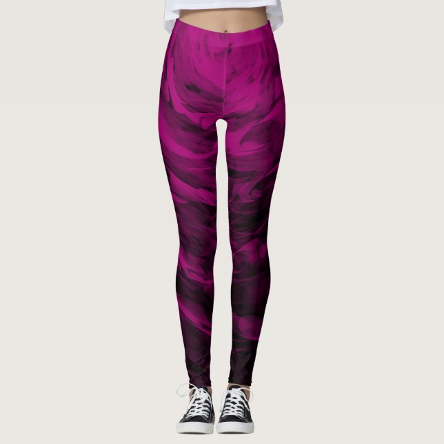 Leggings Spiral3 pourpre organique - guêtres (Devant)