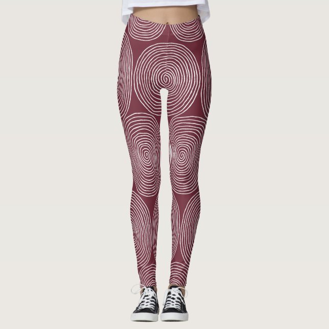 Leggings Spiralé Whimsy : Composition Vintage artistique (Devant)
