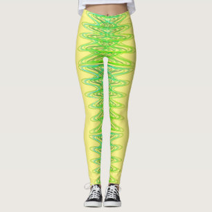 Leggings Spirales à feuillage persistant en jambe jaune