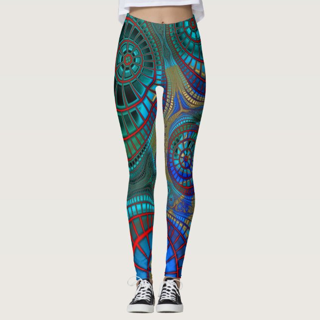 Leggings Spirales Trippy colorées (Devant)