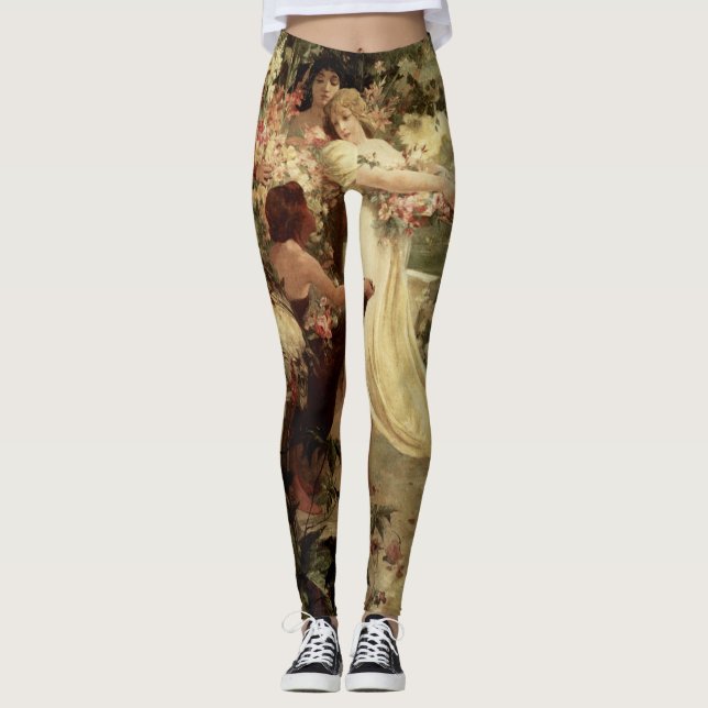 Leggings Spirit Of Spring par Alphonse Mucha (Devant)