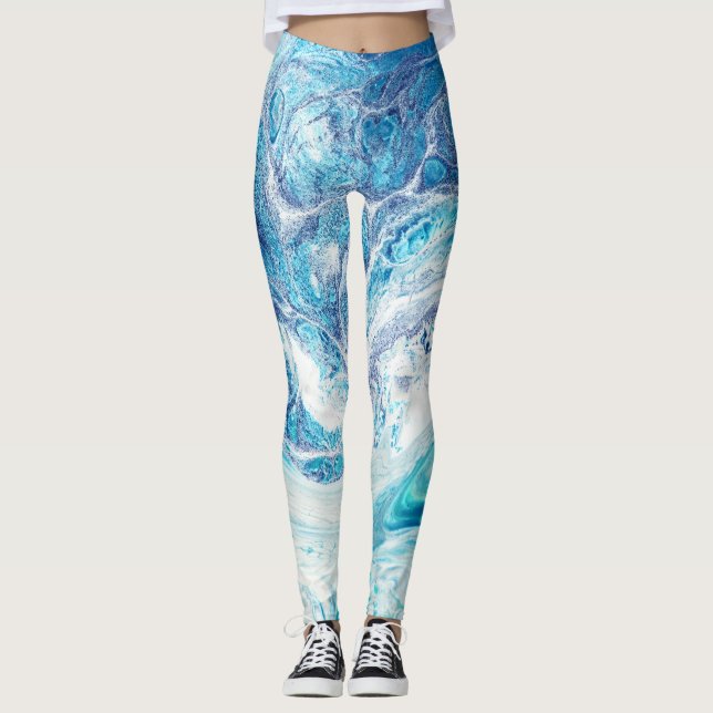 Leggings Splash couleur : Acrylique Abstrait Arrière - plan (Devant)