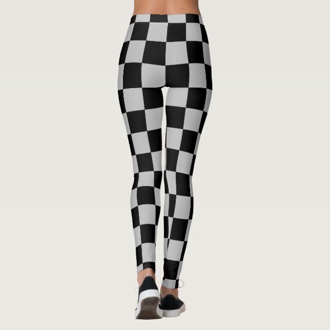 Leggings sport Black Grey Check (Dos)