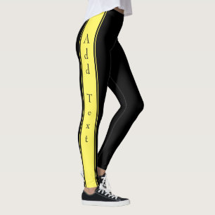 Leggings Sport Jaune Noir Texte et couleurs person