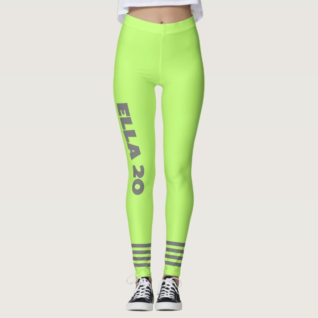 Leggings Sport personnalisé l néon vert clair tendance (Devant)