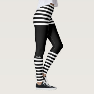 Leggings Sportif nommé fait sur commande de rayures