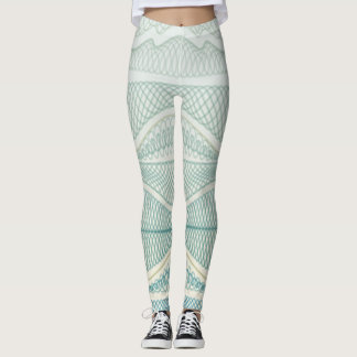 Leggings Sporty Aqua White Crazy Patternes Lignes et des to