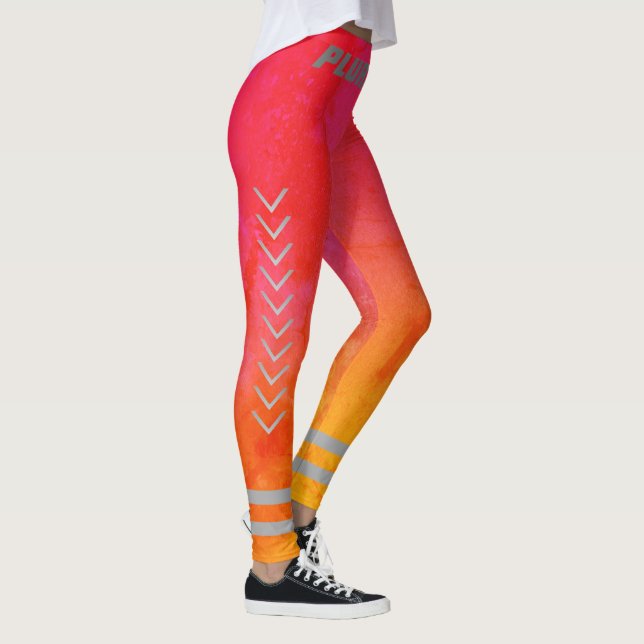 Leggings Sporty monogrammed rose jaune dégradé entraînement (Droite)