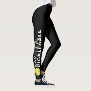 Leggings Sporty Pickleball Custom Town Nom de l'équipe Noir