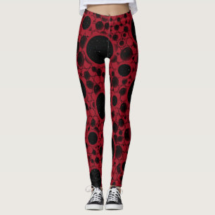 Leggings Spots de bulles spatiales - Bourgogne