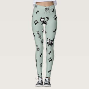 Leggings squelette de chat os de poisson