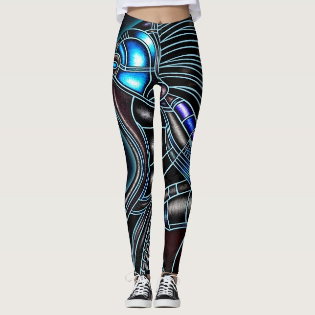 Leggings Squelette de cyborg (Devant)