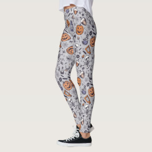 Leggings Squelette d'Halloween vintage et Motif de potions