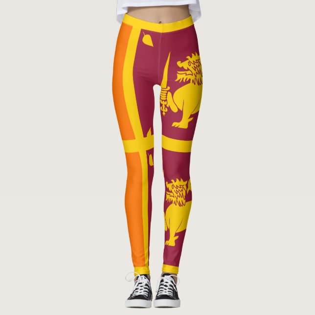 Leggings Sri Lanka Island - Drapeau Lion (Devant)