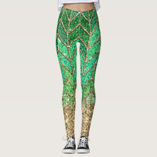 Leggings St Patrick Green Gradient Parties scintillant étin