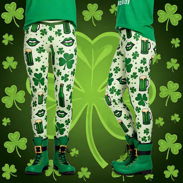 Leggings St. Patrick’s Day Clover Chug (St. Patrick’s Day Clover Chug Leggings)