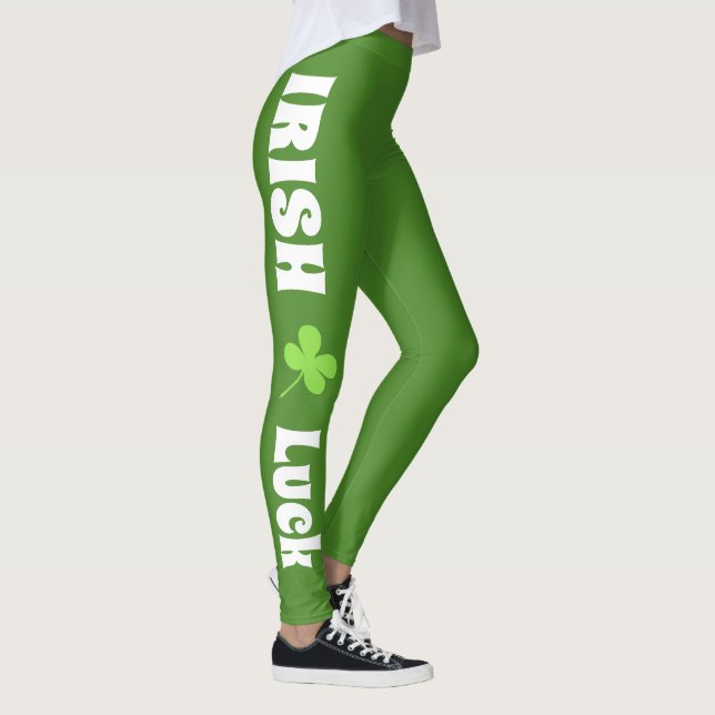 Leggings St Patrick`s Day Irlandais Chance Vert moderne (Droite)