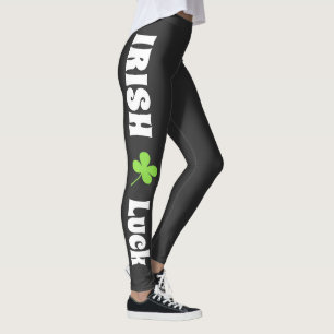 Leggings St Patrick`s Day Irlandais Luck Modern Black