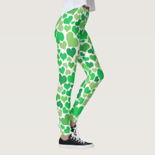 Leggings St. Patrick's Day Cute Lucky Green Hearts Mode