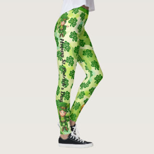 Leggings  St Patrick's Day Green YOUR NAME Pants