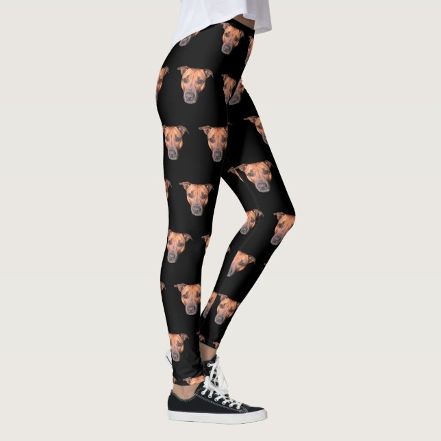Leggings Staffordshire Bull Terrier Face Motif, (Droite)