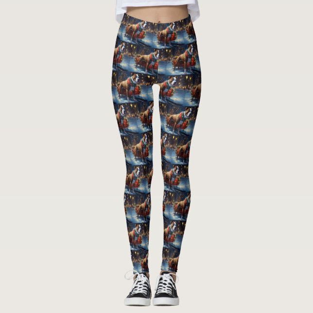 Leggings Staffordshire Bull Terrier Noël Festive (Devant)