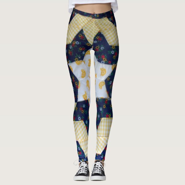 Leggings - Star Flower Quilt Motif (Devant)