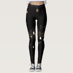Leggings Stardust en or en noir