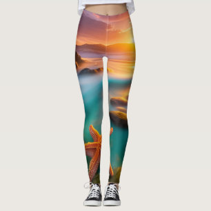 Leggings Starfish sur la plage à Dawn