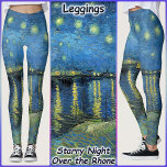 LEGGINGS - "Starry Night O.T.R" - van Gogh<br><div class="desc">An image of "Starry Night Over the Rhone" by Vincent van Gogh is featured on these colourful Leggings. Available in five women's sizes (XS, S, M, L, XL). See "About This Product" description below for general sizing and product info. The image covers the entire pair of leggings by default. ►It...</div>