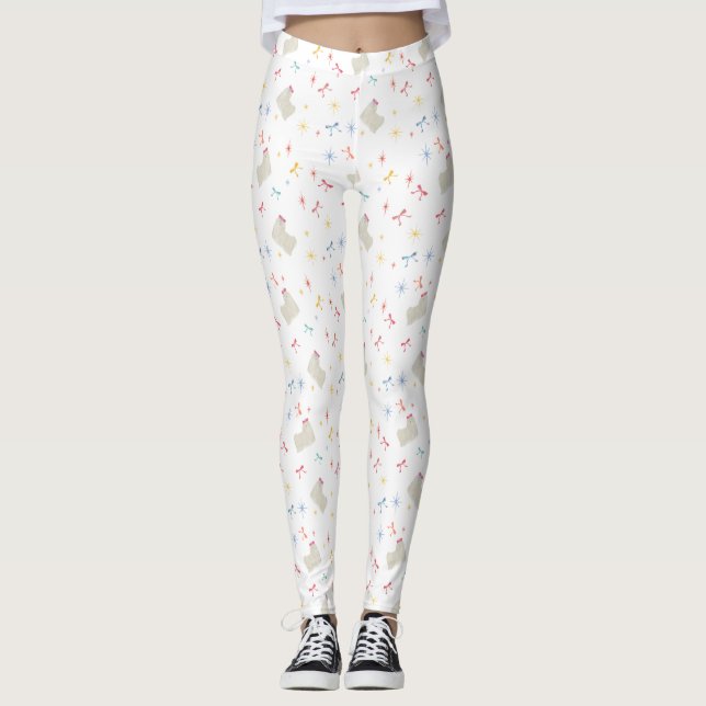 Leggings Starry Sparkle mignon voeu chiot (Devant)