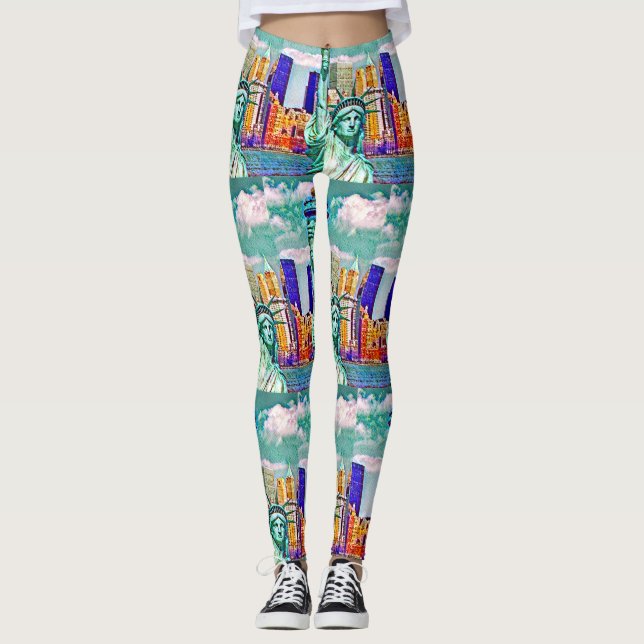 Leggings Statue d'art de Madame bruit de liberté (Devant)