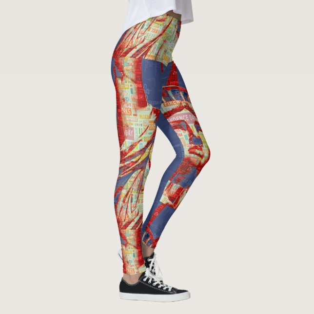 Leggings Statue de la Liberté avec 4 juillet nuage de mots (Droite)