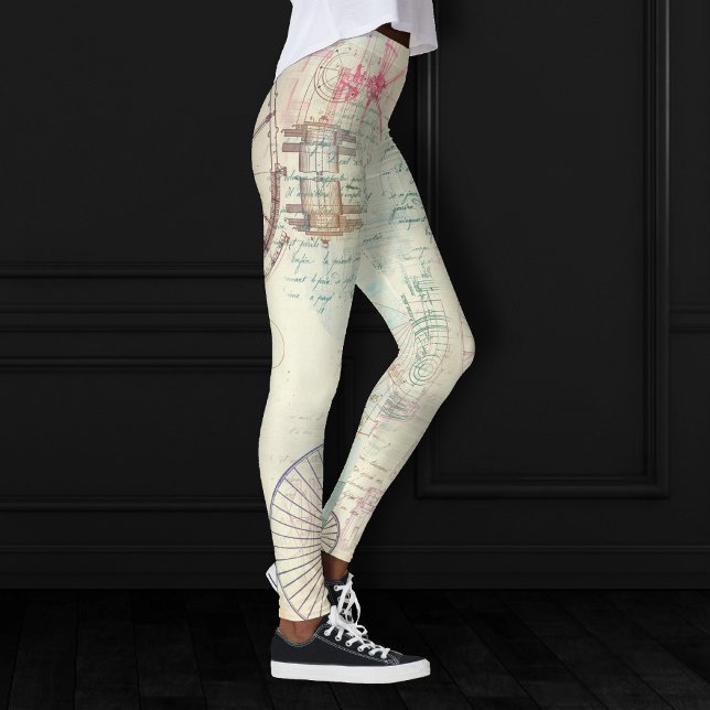 Leggings Steampunk victorien | Watercolor Grunge Pastel (Créateur téléchargé)