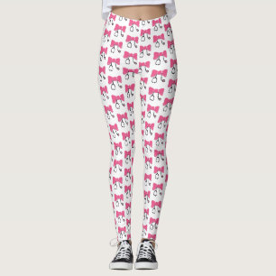 Leggings Stéthoscope Arc Rose et Blanc Médical