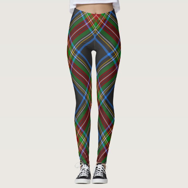 Leggings Stewart Stuart Black Clan Tartan (Devant)