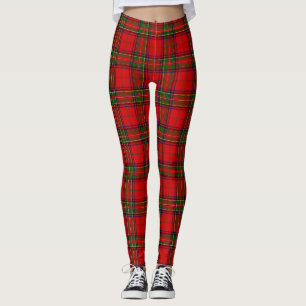 Leggings Stewart / Stuart tartan rouge vert plaid