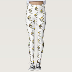 Leggings Striped angelfish cartoon