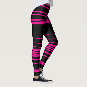 Leggings Stripes complexes - Magenta et Noir