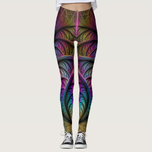 Leggings Structures Animées Art Fractal Abstrait Coloré