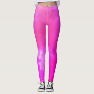 Leggings Style Abstrait rose chaud