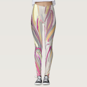 Leggings Style d'art vectoriel Plante tropical Abstrait