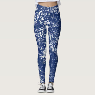 Leggings Style de Cyanotype de persil de vache