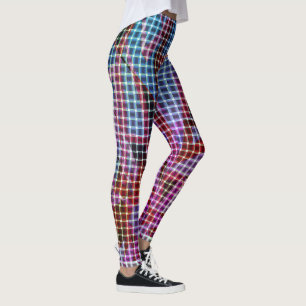 Leggings Style de paniers sur les tons rose foncé, lilas, v