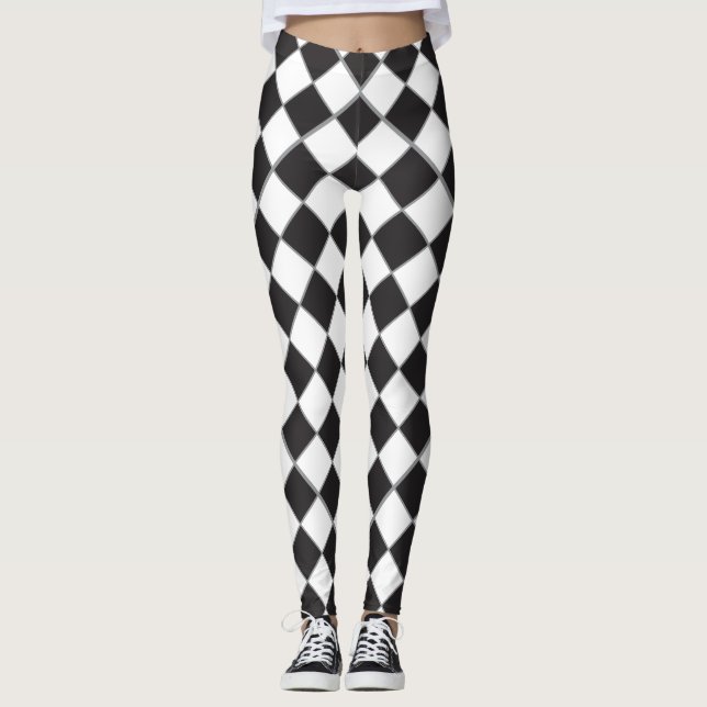 Leggings Style du tableau d'échecs (Devant)