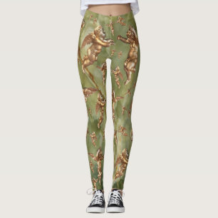 Leggings Style Golden Angels Marble Green