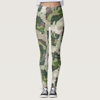 Leggings Style Grunge Camouflage Style Motif transparent