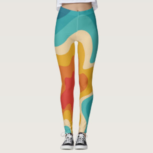Leggings Style rétro coloré design tourbillon