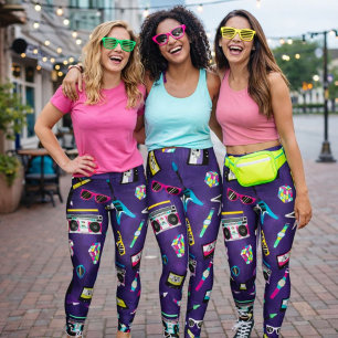 Leggings Style tendance des années 80 Violet