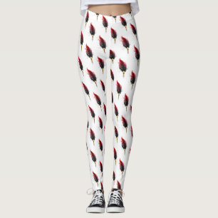 Leggings Stylo rouge en plumes avec nib or